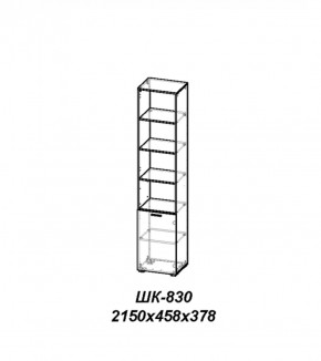 Шкаф Лотос ШК-830 Ясень шимо темный в Нягани - nyagan.ok-mebel.com | фото