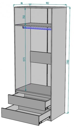 Шкаф Мальта H186 в Нягани - nyagan.ok-mebel.com | фото 2