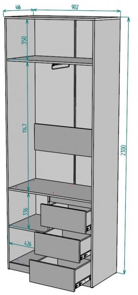 Шкаф Мальта H188 в Нягани - nyagan.ok-mebel.com | фото 2