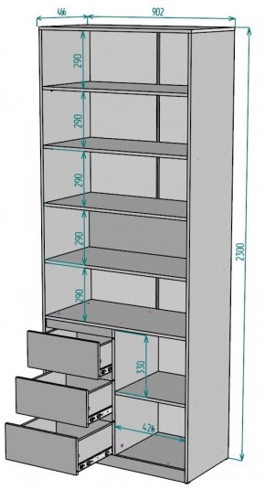 Шкаф Мальта H191 в Нягани - nyagan.ok-mebel.com | фото 2