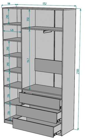 Шкаф Мальта H204 в Нягани - nyagan.ok-mebel.com | фото 2