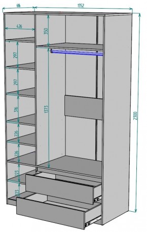 Шкаф Мальта H216 в Нягани - nyagan.ok-mebel.com | фото 2