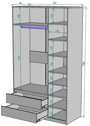 Шкаф Мальта H217 в Нягани - nyagan.ok-mebel.com | фото 2