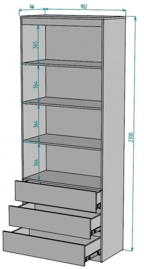 Шкаф Мальта H224 в Нягани - nyagan.ok-mebel.com | фото 2