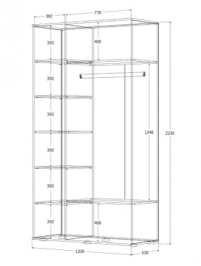 Шкаф Норден 1200 (Белый текстурный) в Нягани - nyagan.ok-mebel.com | фото 3