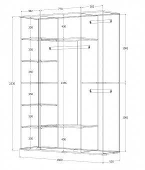 Шкаф Норден 1600 (Белый текстурный) в Нягани - nyagan.ok-mebel.com | фото 3