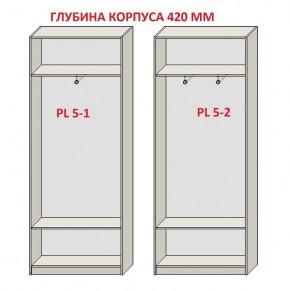 Шкаф распашной серия «ЗЕВС» (PL3/С1/PL2) Серый камень/Небраска натуральный в Нягани - nyagan.ok-mebel.com | фото 8