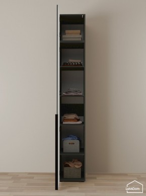 Шкаф с антресолью Linnea MHR-1A-2 2450х400х510 (Графит-М 11.1.25) в Нягани - nyagan.ok-mebel.com | фото 4