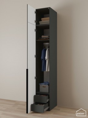 Шкаф с антресолью Linnea MHR-1A-3 2450х400х510 (Графит-М 11.1.25) в Нягани - nyagan.ok-mebel.com | фото 5