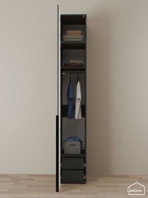 Шкаф с антресолью Linnea MHR-1A-3 2450х400х510 (Графит-М 11.1.25) в Нягани - nyagan.ok-mebel.com | фото 6