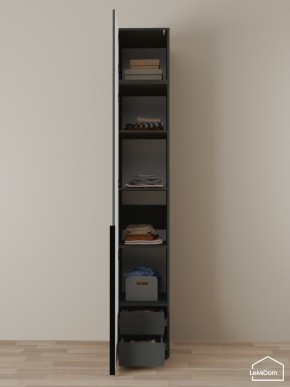 Шкаф с антресолью Linnea MHR-1A-4 2450х400х510 (Графит-М 11.1.25) в Нягани - nyagan.ok-mebel.com | фото 4