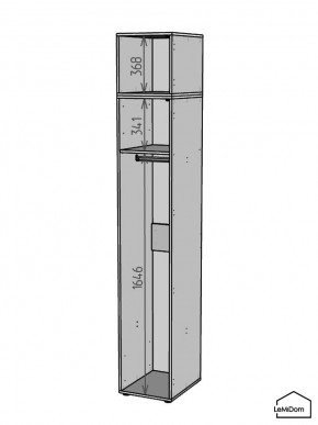 Шкаф с антресолью Linnea MHR-1POA-1 2450х400х510 (Белый-М 11.1.1) в Нягани - nyagan.ok-mebel.com | фото 3