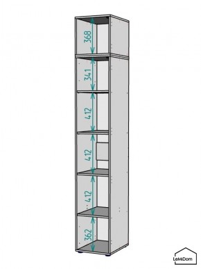 Шкаф с антресолью Linnea MHR-1POA-2 2450х400х510 (Белый-М 11.1.1) в Нягани - nyagan.ok-mebel.com | фото 3