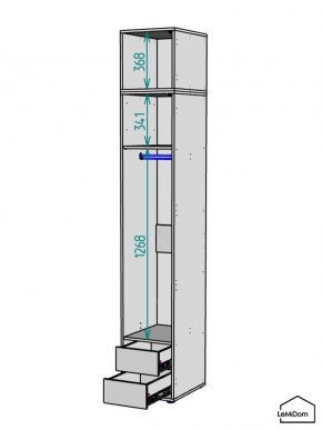 Шкаф с антресолью Linnea MHR-1POA-3 2450х400х510 (Белый-М 11.1.1) в Нягани - nyagan.ok-mebel.com | фото 3
