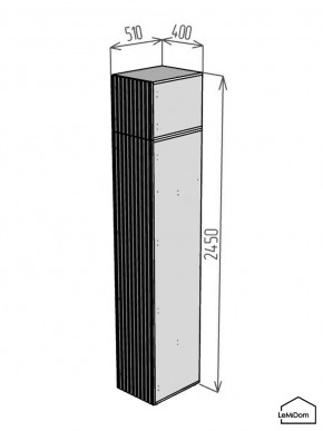 Шкаф с антресолью Linnea MHR-1POA-4 2450х400х510 (Белый-М 11.1.1) в Нягани - nyagan.ok-mebel.com | фото 2