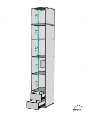 Шкаф с антресолью Linnea MHR-1POA-4 2450х400х510 (Белый-М 11.1.1) в Нягани - nyagan.ok-mebel.com | фото 3