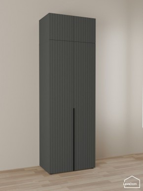 Шкаф с антресолью Linnea MHR-2A-1 2450х800х510 (Графит-М 11.1.25) в Нягани - nyagan.ok-mebel.com | фото