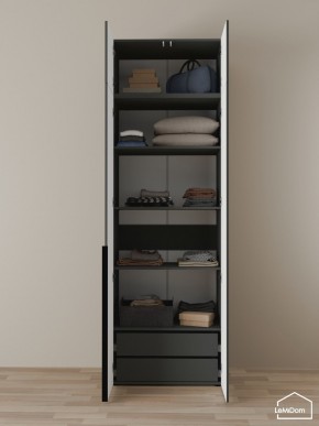 Шкаф с антресолью Linnea MHR-2A-3 2450х800х510 (Графит-М 11.1.25) в Нягани - nyagan.ok-mebel.com | фото 5