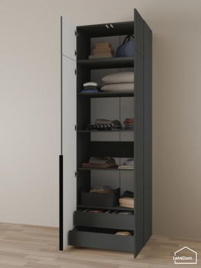 Шкаф с антресолью Linnea MHR-2A-3 2450х800х510 (Графит-М 11.1.25) в Нягани - nyagan.ok-mebel.com | фото 6