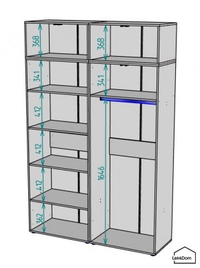 Шкаф с антресолью Linnea MHR-4A-1 2450х1600х510 (Белый-М 11.1.1) в Нягани - nyagan.ok-mebel.com | фото 3