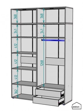 Шкаф с антресолью Linnea MHR-4A-2 2450х1600х510 (Белый-М 11.1.1) в Нягани - nyagan.ok-mebel.com | фото 2