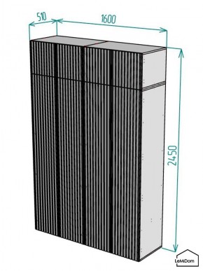 Шкаф с антресолью Linnea MHR-4POA-1 2450х1600х510 (Белый-М 11.1.1) в Нягани - nyagan.ok-mebel.com | фото 2