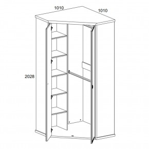 Шкаф угловой 2D, MAGELLAN, цвет Сосна винтаж в Нягани - nyagan.ok-mebel.com | фото 2