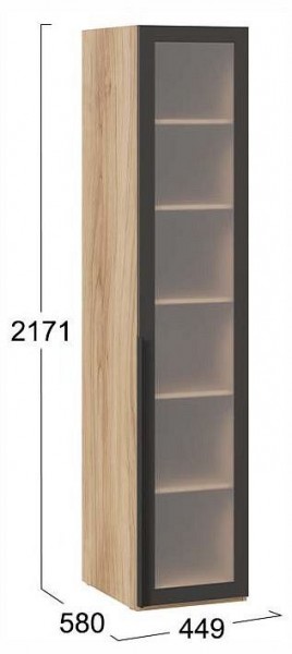 Шкаф-витрина Порто СМ-393.07.008 в Нягани - nyagan.ok-mebel.com | фото 3