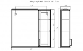 Шкаф-зеркало Charlie 80 правый Домино (DCh2520HZ) в Нягани - nyagan.ok-mebel.com | фото 9