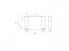 Шкаф-зеркало Cube 100 Эл. Домино (DC5013HZ) в Нягани - nyagan.ok-mebel.com | фото 2