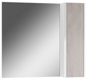 Шкаф-зеркало Uno 80 Дуб серый левый/правый Домино (DU1504HZ) в Нягани - nyagan.ok-mebel.com | фото 1