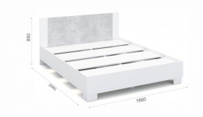 Спальня Аврора Кровать 160 со встроенным основанием под матрас Белый/Ателье светлый в Нягани - nyagan.ok-mebel.com | фото