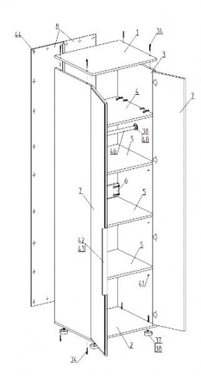 Спальный гарнитур "Лео" (модульный) в Нягани - nyagan.ok-mebel.com | фото 10