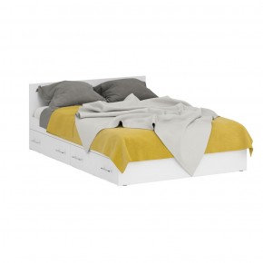 Стандарт Кровать с ящиками 1400, цвет белый, ШхГхВ 143,5х203,5х70 см., сп.м. 1400х2000 мм., без матраса, основание есть в Нягани - nyagan.ok-mebel.com | фото 2