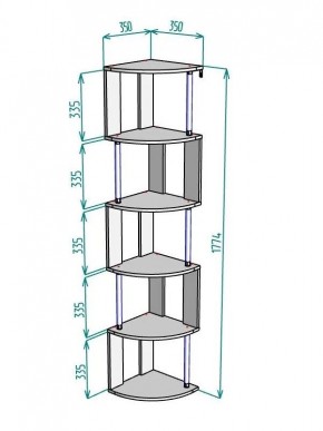 Стеллаж Maria S113-MA (Белый) в Нягани - nyagan.ok-mebel.com | фото 3