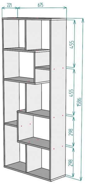 Стеллаж S8 1586х675х221 в Нягани - nyagan.ok-mebel.com | фото 2