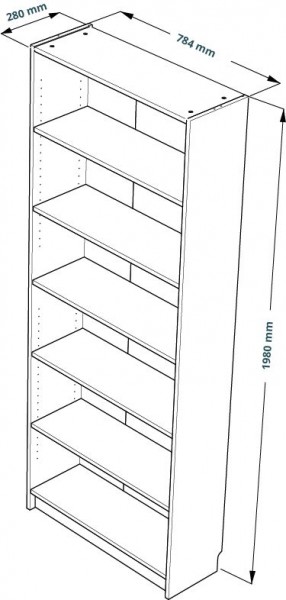 Стеллаж Варма 80, высокий с шестью полками, цвет белый в Нягани - nyagan.ok-mebel.com | фото 3