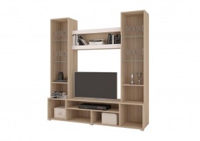 Стенка АНТАЛИЯ 2 (Сонома/Графит софт) в Нягани - nyagan.ok-mebel.com | фото 2
