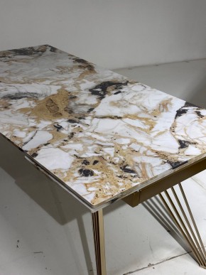 Стол ACERRA NEW 160 GLOSS GRAND JADE SOLID CERAMIC/ каркас цвета шампань, ®DISAUR в Нягани - nyagan.ok-mebel.com | фото 5