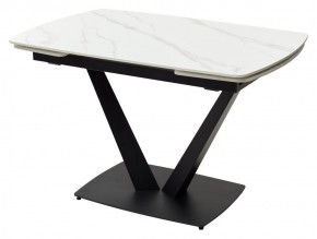Стол ALATRI 120 MATT WHITE MARBLE SOLID CERAMIC / BLACK, ®DISAUR в Нягани - nyagan.ok-mebel.com | фото 2