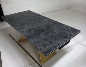 Стол ALES 180 BLACK GRAVE SOLID CERAMIC, керамика / бронзовый, ®DISAUR в Нягани - nyagan.ok-mebel.com | фото 5