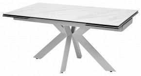 Стол BELLUNO 160 MARBLES KL-99 Белый мрамор матовый, итальянская керамика/ белый каркас, ®DISAUR в Нягани - nyagan.ok-mebel.com | фото 2