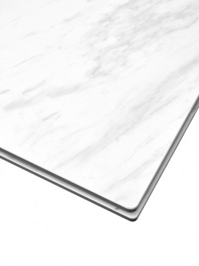 Стол BELLUNO 160 MARBLES KL-99 Белый мрамор матовый, итальянская керамика/ белый каркас, ®DISAUR в Нягани - nyagan.ok-mebel.com | фото 4