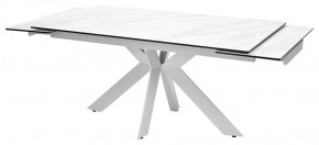 Стол BELLUNO 160 MARBLES KL-99 Белый мрамор матовый, итальянская керамика/ белый каркас, ®DISAUR в Нягани - nyagan.ok-mebel.com | фото 5