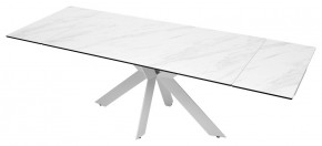 Стол BELLUNO 160 MARBLES KL-99 Белый мрамор матовый, итальянская керамика/ белый каркас, ®DISAUR в Нягани - nyagan.ok-mebel.com | фото 8