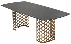 Стол CHIAVARI 220 KL-116 Черный мрамор матовый, итальянская керамика / бронзовый, ®DISAUR в Нягани - nyagan.ok-mebel.com | фото 7