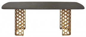 Стол CHIAVARI 220 KL-116 Черный мрамор матовый, итальянская керамика / бронзовый, ®DISAUR в Нягани - nyagan.ok-mebel.com | фото 8