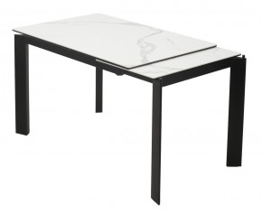 Стол CORNER 120 MATTE STATUARIO Белый мрамор матовый керамика, стекло/ черный каркас, ®DISAUR в Нягани - nyagan.ok-mebel.com | фото 3