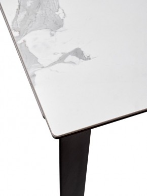 Стол CREMONA 140 HIGH GLOSS STATUARIO Белый мрамор глянцевый, керамика/ черный каркас, ®DISAUR в Нягани - nyagan.ok-mebel.com | фото 4