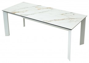 Стол CREMONA 160 KL-188 Контрастный мрамор / белый каркас, ®DISAUR в Нягани - nyagan.ok-mebel.com | фото 2
